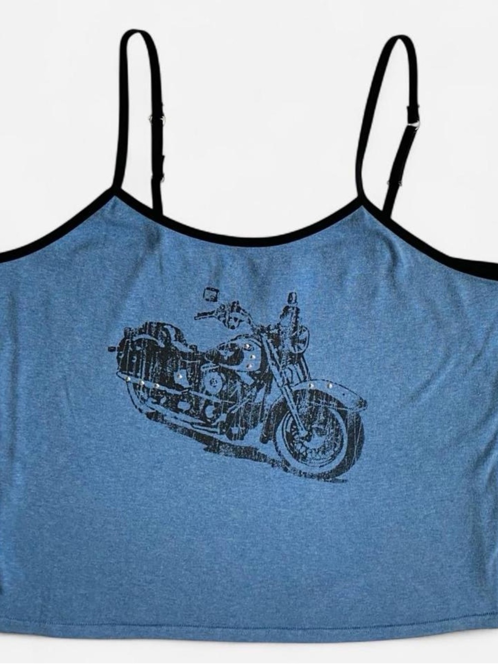 Vintage Y2K blue motorcycle tank top